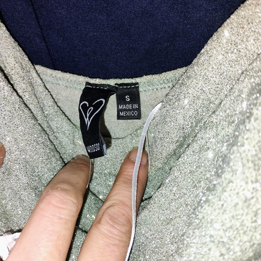 Windsor size small sparkly green side slit skirt - Picture 4 of 5